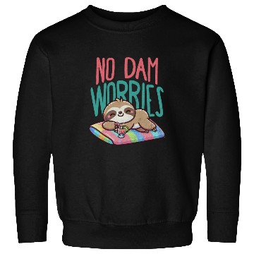 Discover No Dam Worries Sloth on The Beach Relax Sweatshirts