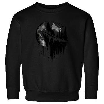 Discover Howling wolf silhouette Sweatshirts