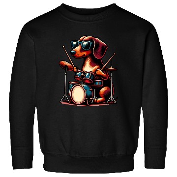 Discover Dachshund Drummer Wiener Dog Design Sweatshirts