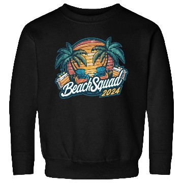 Discover Beach Squad 2024 Tropical Sunset and Palm Trees Sweatshirts