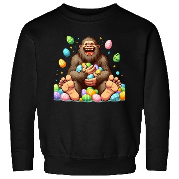 Discover Colorful Easter Eggs Surrounding Bigfoot Sweatshirts
