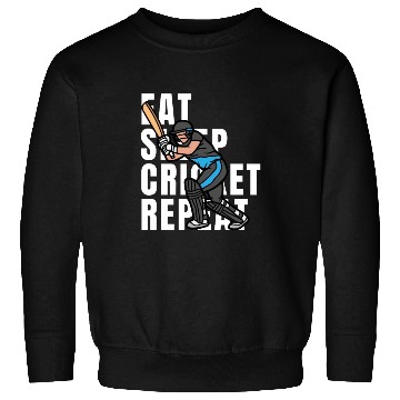 Discover Eat Sleep Cricket Repeat Sweatshirts