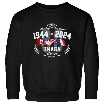 Discover Memorial D-Day Flags Beach Design Sweatshirts