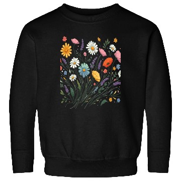 Discover Botanical Bliss Wildflower Bouquet Nature Lover Sweatshirts