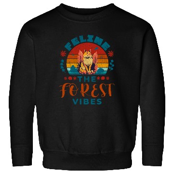 Discover Feline The Forest Vibes, vintage, retro Sweatshirts