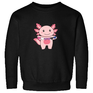 Discover Genderqueer Flag Pride Lgbtq Hearts Axolotl Sweatshirts