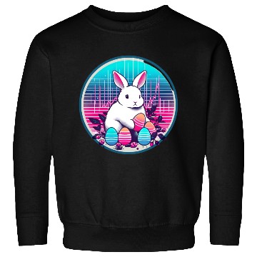 Discover White Easter Bunny with Eggs Sweatshirts