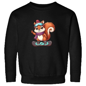 Discover Snowboarding Squirrel Winter Adventure Sweatshirts