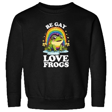 Discover Be Gay Love Frogs Funny LGBTQ Pride Rainbow Retro Sweatshirts