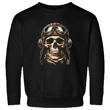 Discover Vintage Aviator Skull Sweatshirts