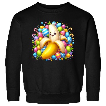 Discover Banana Among Colorful Easter Eggs Sweatshirts