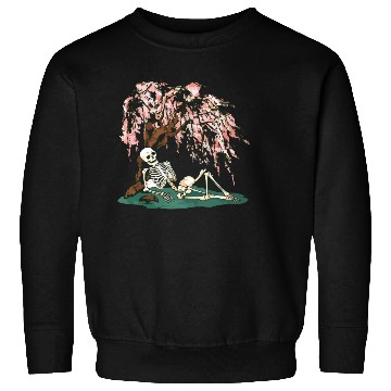 Discover Skeleton in Repose Under a Cherry Blossom Tree Sweatshirts