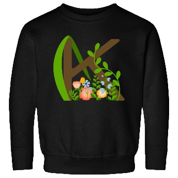 Discover Capital letter K monogram and wildflowers Sweatshirts
