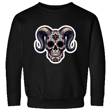 Discover Enchanted Horns: Sugar Skull- Sugar Skull Sweatshirts