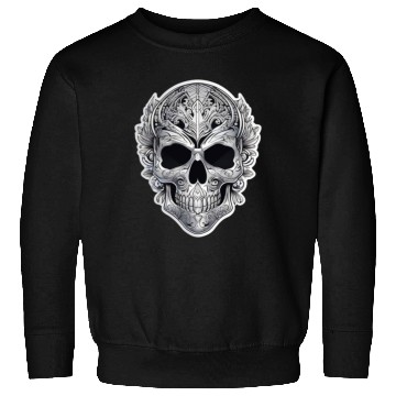 Discover Mexican tribal silver metallic skull Sweatshirts