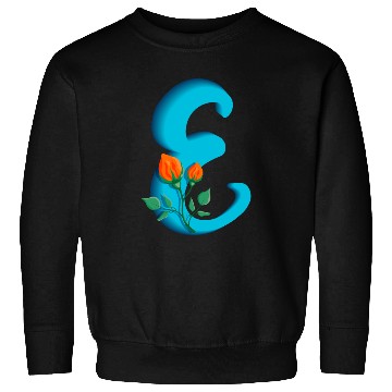Discover Three dimensional capital letter E rose monogram Sweatshirts