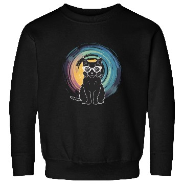 Discover Solar Eclipse 2024 Cat Wearing Glasses Sweatshirts