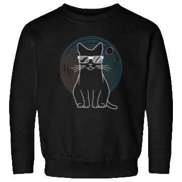 Discover Solar Eclipse 2024 Cat Wearing Glasses Sweatshirts