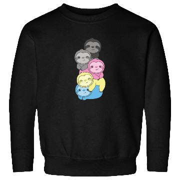 Discover Polygender Flag Pride Lgbtq Cute Sloth Sweatshirts