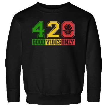 Discover Witty 420 GoodVibes Herb Weed Marijuana Design Sweatshirts