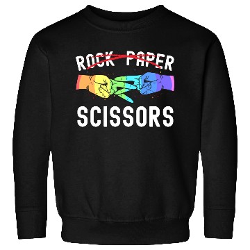 Discover Lesbian Pride Rock Paper Scissors Funny LGBTQ Sweatshirts