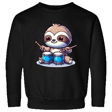Discover Cool Sloth Drummer Lazy Vibes Design Sweatshirts