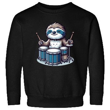 Discover Cool Sloth Drummer Lazy Vibes Design Sweatshirts