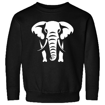 Discover Elephant Silhouette White Logo Sweatshirts