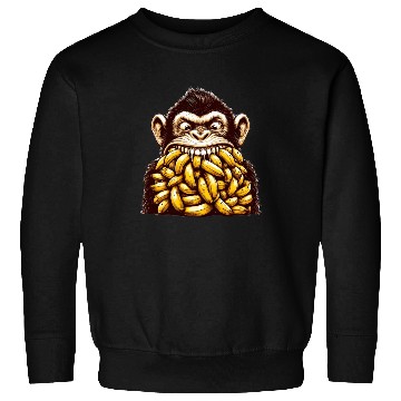 Discover Monkey with Mouth Full of Bananas Sweatshirts