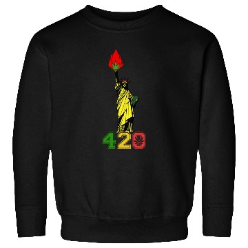 Discover Humoristic 420 Liberty Herb Weed Marijuana Design Sweatshirts