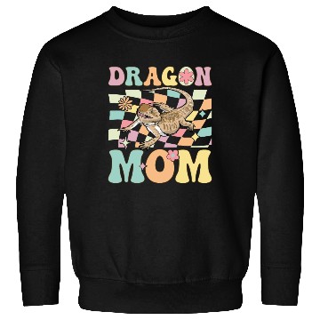 Discover Dragon Mom Groovy Bearded Dragon Lizard Lover Sweatshirts