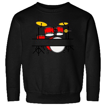 Discover Drum kit name banner logo for drummer Sweatshirts