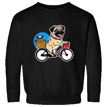 Discover Comical Pug: Effortful Bike Ride Sweatshirts