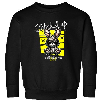 Discover Stitched Up Cool Bunny with Sunglasses Sweatshirts