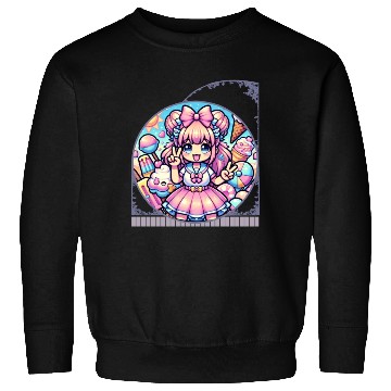 Discover Kawaii Anime Girl's Ice Cream Paradise Sweet Sweatshirts