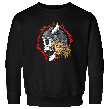 Discover Viking Skull Warrior Wearing Helmet Sweatshirts
