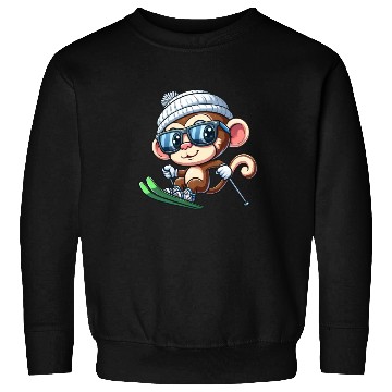 Discover Monkey Chimpanzee Skier Skiing Sweatshirts