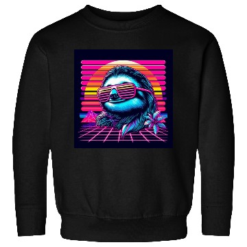 Discover Synthwave Retro 80's Sloth Sweatshirts