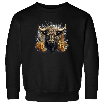 Discover Crypto Bull Funny Blockchain Bitcoin Trader Sweatshirts