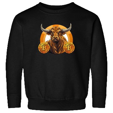 Discover Retro Crypto Currency Bull Bitcoin Blockchain Sweatshirts