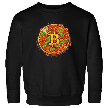 Discover Pizza Bitcoin Funny Mining Crypto Currency Trader Sweatshirts