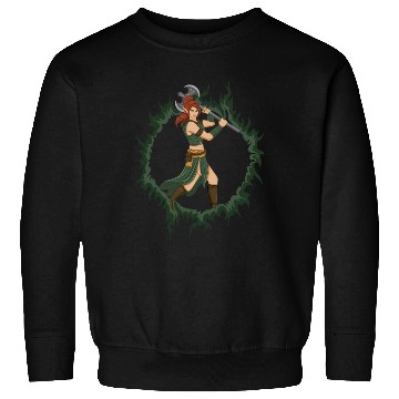 Discover Female Elf Warrior With An Iron Axe Sweatshirts