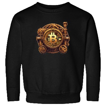 Discover Steampunk Bitcoin Digital Currency Crypto Coin Sweatshirts