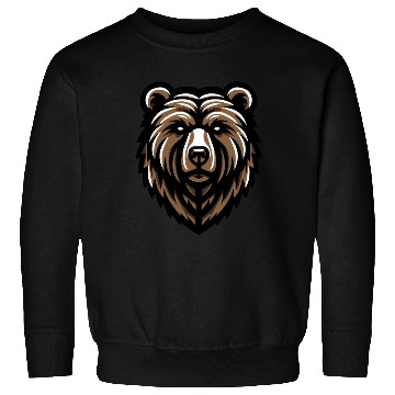Discover Brown Grizzly Bear Head Design Sweatshirts
