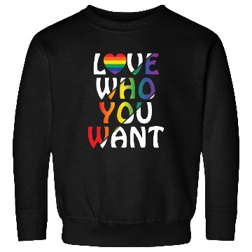 Discover LGBT Love Who You Want Rainbow Heart Gay Pride Sweatshirts