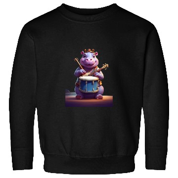 Discover Hippo playing music Sweatshirts