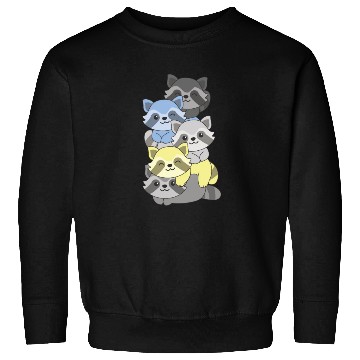 Discover Periboy Flag Pride Lgbtq Cute Raccoon Pile Sweatshirts