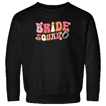 Discover Bride Squad Groovy Bridal Party Bachelorette Party Sweatshirts