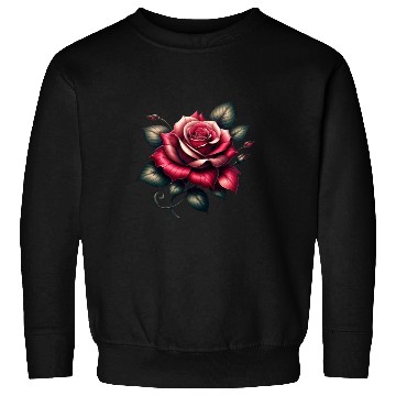 Discover Crimson Elegance: The Lustrous Red Rose Sweatshirts