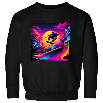 Discover AI Airbrushed Synthwave Skate Scene Sweatshirts